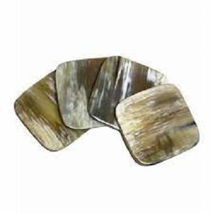 Posavasos de Cuerno de Búfalo Hechos a Mano, Ecológicos y Naturales de Alta Calidad, Cuadrados y Redondos, Absorbentes de Agua con un Aspecto Único - Product Image 1