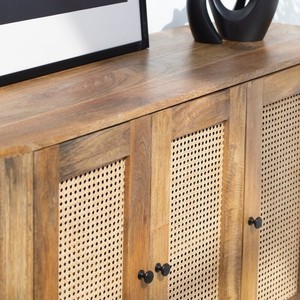 Buffet à portes en rotin Vandana Falcon Nova 3 avec rangement élégant pour les intérieurs de maisons modernes - Product Image 5