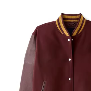 Veste bomber varsity en cuir de haute qualité avec logo personnalisé imprimé, broderie en cuir, lettres en cuir pour hommes - Product Image 5