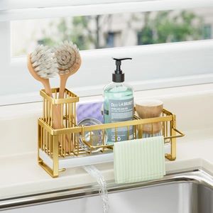 Heavy Duty Iron Kitchen Sink Organizer With Strong <b>Frame</b> For Holding Multiple Kitchen Cleaning Items Securely - Product Image 3