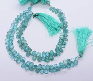 Perles de Briolette en Apatite Bleu Ciel AAA, Forme Poire Lisse, 5x7 MM, Perles Goutte d'Eau en Apatite Bleu Clair, Pierre Précieuse Naturelle Bleu Ciel - Product Image 1