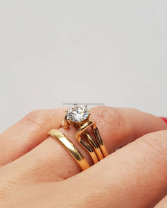 IGI/GIA Lab Grown Cut Diamond Vintage 14K Anillo de boda/compromiso amarillo Unisex Oro blanco fino para fiesta de aniversario-Worthy - Product Image 2