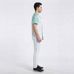 Vêtements de sport personnalisés pour hommes, respirants et anti-transpiration, pour le baseball, en gros, haut court à col en V - Product Image 4