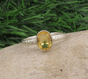 Bague en argent sterling 925 avec citrine naturelle, pierre précieuse jaune taille brillant de luxe pour femme, bijoux pour mariage, anniversaire, fiançailles - Product Image 2