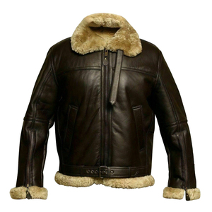 Wholesale Men Genuine Premium Leather Slim Fit Biker Style Winter Fashion Motorcycle <b>Jacket</b> Windproof <b>Waterproof</b> Sheep Stand - Product Image 4