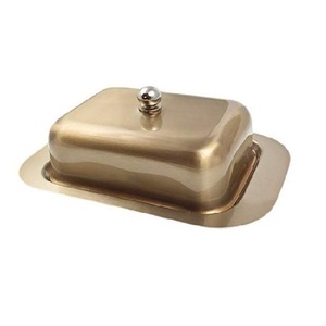 Mantequillera Contemporánea de Acero Inoxidable, Hecha a Mano, para Mantequilla y Queso, Vajilla Práctica para la Mesa y Almacenamiento en la Cocina - Product Image 3