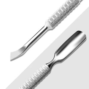 Dual Head Stainless Steel Nail Cuticle Pusher <b>Set</b> Reusable Manicure <b>Tool</b> <b>Pink</b> Handle 6Pcs - Product Image 3