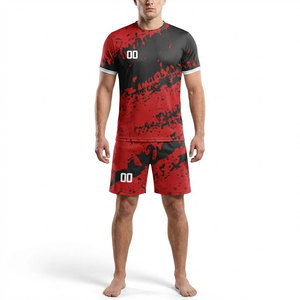 Maillot de football personnalisé avec nom d'équipe, 100 % polyester respirant, protection UV, manches courtes, grande taille - Product Image 1