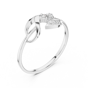 Anillo minimalista de hoja natural con diamante de corte redondo para mujer, banda a juego de oro macizo de 14k, ideal para regalo, compromiso, aniversario, boda - Product Image 5