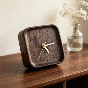 Reloj de Escritorio/Mesa Rústico Moderno de Madera Natural Hecho a Mano, Movimiento Analógico de Cuarzo Electrónico, Funcionamiento Silencioso, Sensor Táctil, Pequeño - Product Image 5