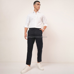 Nardon Apparel Mens Quick Dry Mid Waist Casual Garment Dyed 100% Poliéster Stretch Chino Pantalones Ligero Color liso - Product Image 1