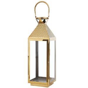 Nueva Llegada 2026, Linterna de Metal y Vidrio en Forma de Cilindro, Color Dorado, para Decoración del Hogar, con Portavelas con Acabado Dorado, para Jardín y Hogar - Product Image 3