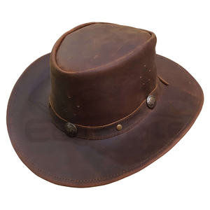 Wholesale Leather <b>Hats</b> Custom Made Handcrafted Premium Western <b>Hats</b> For <b>Men</b> Women American Australian Style Cowboy <b>Hats</b> - Product Image 1