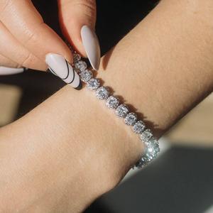 925 Sterling Silver Oval Cluster Tennis Bracelet Iced Out Diamond Bracelet for Women Luxury Jewelry - Product Image 2