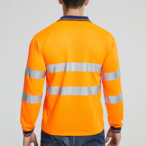 Protective Wholesale Hi Vis Security Work <b>Construction</b> Reflection Safety High Visibility T-shirts Reflective Polo Shirt for Men - Product Image 3