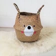 Wholesale 100% Natural <b>Foldable</b> Circle Storage <b>Baskets</b> Hand Woven Belly <b>Basket</b> Animal Shape Made in Vietnam - Product Image 6