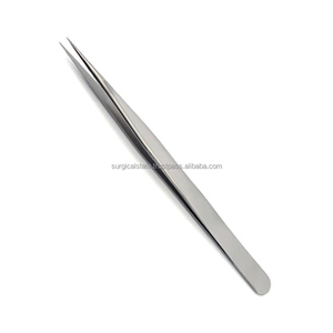 Pince à cils professionnelle en acier inoxydable Pointe fine Pointe en fibre Conseils Extension de cils Pince à épiler Logo privé Soin des cils parfait - Product Image 1