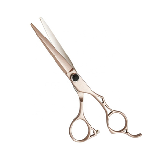 Ciseaux de coiffure couleur or rose titane, ciseaux à effiler et kit de salon de coiffure avec étui en cuir - Product Image 4