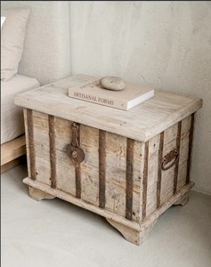 Vintage Heritage <b>Wooden</b> Multi <b>Storage</b> Trunk <b>Chest</b> Box Coffee Table with Metal Fittings for Farmhouse Bedroom Living Room Hotel - Product Image 4