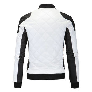 Chaqueta de Cuero para Hombre, Estilo Bomber Acolchada, Corte Ajustado, Color en Contraste, Chaqueta Biker, Prenda Exterior de PU Suave, Moda Urbana para Hombre 2026 - Product Image 5