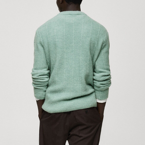 Cozy Men Knitted Sweater 100% Cotton Warm Stretch Soft Feel Breathable Anti-Pilling Quick Dry Modern Look Pullover Great Daily - Product Image 2