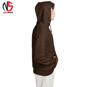 Sweat à capuche marron pour homme 100 % coton molletonné, uni, streetwear d'hiver, décontracté, séchage rapide, respirant, personnalisable 2026 - Product Image 2