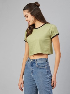 T-shirt court vintage pour femme, manches courtes, col rond, décontracté, en coton, coupe ample, streetwear, haut d'été quotidien - Product Image 2
