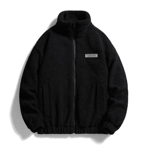 OEM Custom Embroidery Logo Oversized Winter Sherpa <b>Fleece</b> Puffer <b>Jacket</b> for Men and Unisex Woven Hooded Collar - Product Image 2