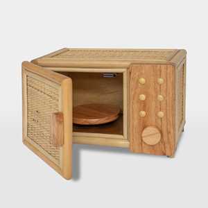 Juego de juguetes de cocina de horno de madera de ratán para niños, juguetes de cocina hechos a mano, hornos fáciles de hornear para niños - Product Image 2