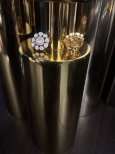 Amaira Jewels Luxury Flower Stud <b>Earrings</b> SM-682 <b>Silver</b> 22K Gold Plated Round Shape Women's Wedding & Party Jewelry - Product Image 5