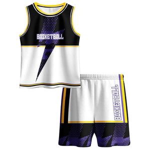 Premium Professional Club Basketball Black White Purple Heavyweight Mesh <b>Elite</b> Tournament Uniforms - Product Image 5