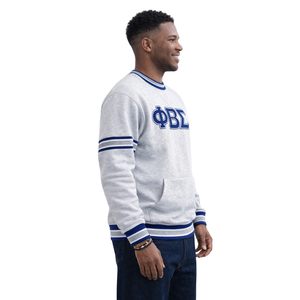 Phi Beta Sigma <b>Grey</b> Chenille Crewneck <b>Sweatshirt</b> Greek Fraternity Apparel with Classic Chenille Design Premium Comfort and Style - Product Image 3