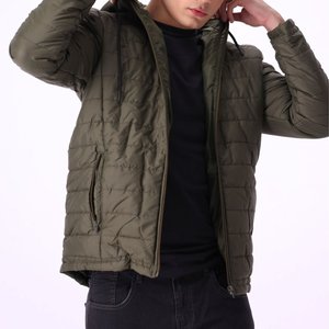 Customizable <b>Men's</b> Hooded Puffer <b>Jacket</b> with <b>Long</b> Zip and Multiple Pockets For Winter Use - Product Image 4