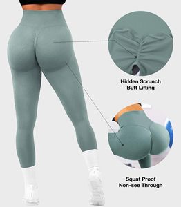 Women Scrunch Butt Leggings Butt Lifting <b>Tummy</b> <b>Control</b> High Waisted Solid Sports Workout Gym Running Compression Tight Yoga Pant - Product Image 4