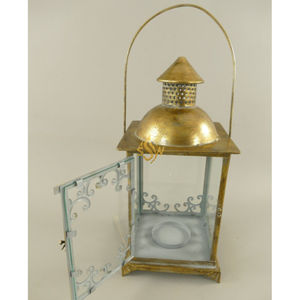 Lámpara Decorativa de Metal Chapada en Oro al Precio Más Bajo, Hecha a Mano en India, de Acero Inoxidable, con Vidrio Transparente y Forma Única para Decoración - Product Image 3