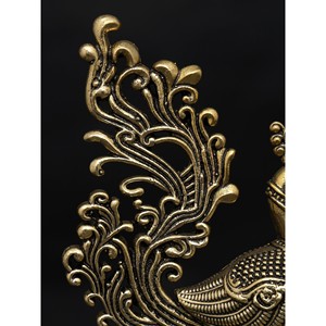 Statue en laiton de paon superfin de 4 pouces faite à la main petit article de sculpture de décor à la maison - Product Image 1