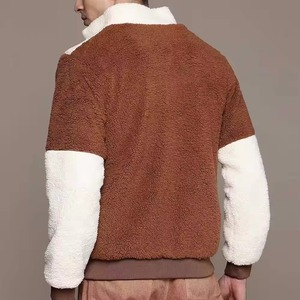 Custom <b>Men's</b> <b>Sherpa</b> Fleece <b>men's</b> <b>jacket</b> Sheepskin Winter Coat Stand Collar Zipper Loose Long Sleeves Solid Color <b>Jacket</b> for <b>man</b> - Product Image 4