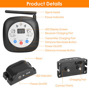 328FT elettrico senza fili sistema di recinzione per cani GPS posizione Monitor collare ricevitore ricaricabile Beep vibrazione per piccole medie grandi - Product Image 5