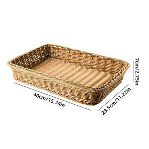 Cesta de picnic cuadrada de ratán tejida a mano 2026, hecha de material natural, perfecta para guardar frutas y regalos - Product Image 5