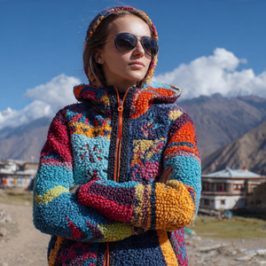 เสื้อแจ็คเก็ตเชอร์ปาคุณภาพสูง ซิปแบบเต็มตัว กระเป๋าผ้าซาติน บุขนเฟลซสำหรับผู้หญิง - Product Image 2