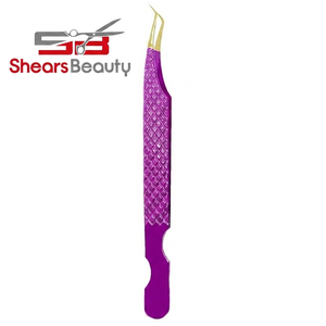 Custom <b>Silver</b> Professional Eyelash Applicator Tweezers Stainless Steel Anti-Static Precision Pointed High Quality Smooth Toothed - Product Image 3
