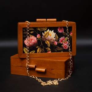 Elegant Modern Wooden Clutch for Women <b>Handbag</b> for Elegant Evening Party or Wedding Decorations - Product Image 6