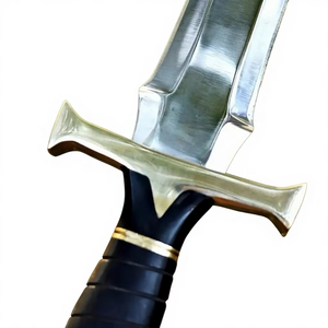 Cuchillo con Punta de Lanza Medieval con Funda de Cuero, Hoja de Acero Inoxidable, Empuñadura Envuelta en Cuero - Product Image 4