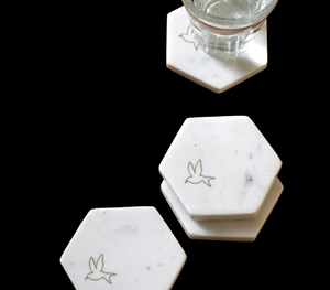 Custom Marble <b>Coaster</b> Set, White Stone <b>Drink</b> <b>Coasters</b> for Wholesale Supply - Product Image 4
