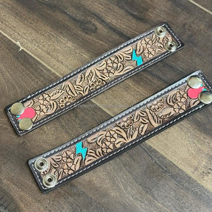 Women's Trendy Fashion Hand <b>Tooled</b> <b>Leather</b> Cuff Bracelet Handmade Genuine Cowhide <b>Leather</b> Cuff Strap Wide <b>Belt</b> Bangle Wristbands - Product Image 4