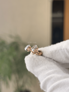 Oval Shape Lab Grown Diamond Studs 14k Solid Gold Modern Minimalist <b>Frame</b> Earrings 1.181ct Total Weight Daily Wear Jewelry - Product Image 2