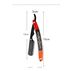 (Blade Not Included) Wood Stainless Steel Non Slip Folding Vintage <b>Barber</b> Straight Edge Razor Holder Old Fashioned Manual <b>Shaver</b> - Product Image 3