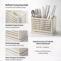 Égouttoir de rangement en plastique pour cuisine, accessoires ménagers, utilisation sous évier, pour cuillères, fourchettes, couteaux