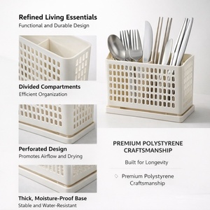 Scolapiatti in plastica per cucina, portaoggetti da cucina, accessori per la casa e la cucina, per lavello, adatto per cucchiai, forchette, coltelli - Product Image 3