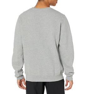 Wholesale 100% Cotton Crew Neck Men's Pullover Hoodies Slim Fit <b>Sweatshirts</b> with Custom Embossed Print Winter Fleece Fabric - Product Image 4